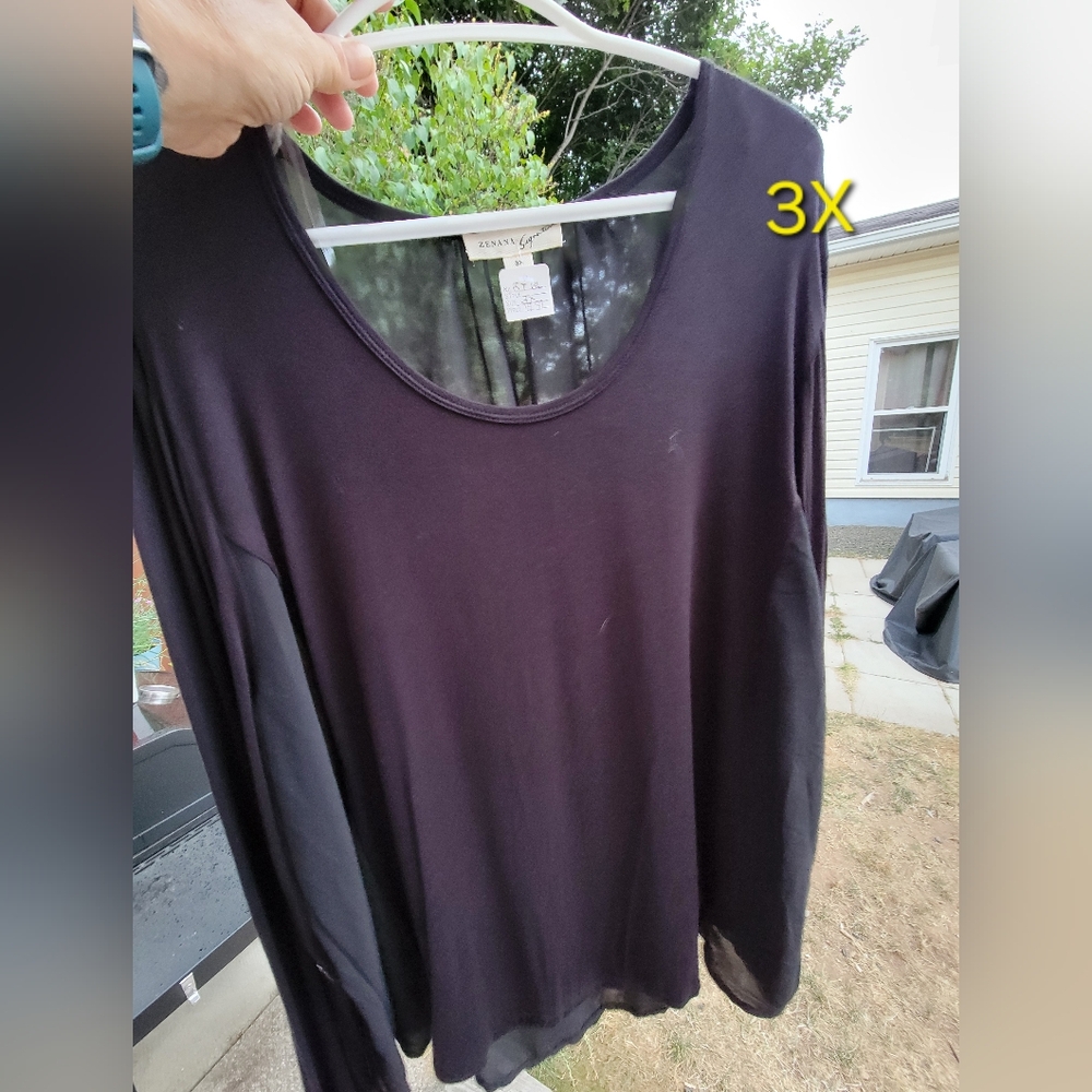 Zenana Outfitters Elegant Black Blouse Size 3X